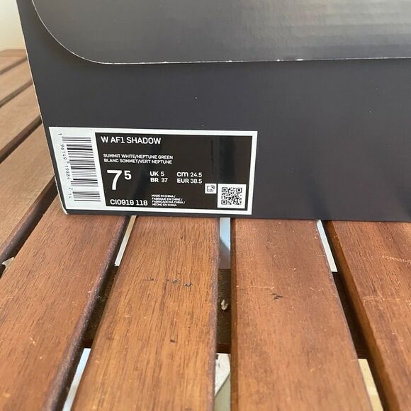 Nike Air Force 1 Shadow Summit White Neptune Green US Women 7.5/UK 5(CI0919-118) - Picture 13 of 13